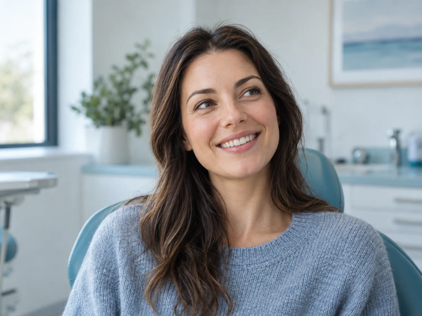 A relaxed patient smiling in the chair at Hampton Family Dental in Southampton, PA